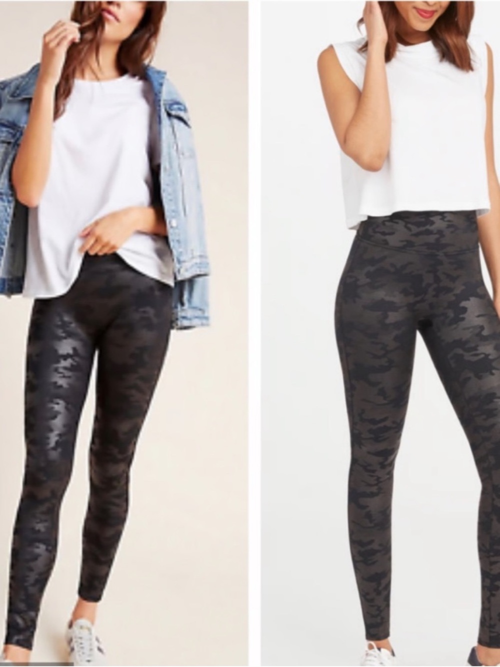 Spanx Faux Leather Leggings- Black Camo